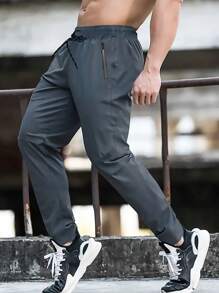 3 条装大码男士休闲宽松运动裤春秋跑步训练长裤 - 彩色 - 查看 2