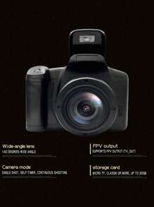 1600万像素数码相机，支持1080P高清视频录制，16倍光学变焦，数码防抖，配备2.4英寸可拆卸镜头，家用摄像机 - 黑色