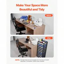 Plastic Storage Organizer, 6-Layer Or 10-Layer Large Capacity With Organizer Top, Black, PP Material Multi-Purpose Scrapbook Storage With 4 Removable Wheels Or No Wheels, Suitable For Office Essential Tools Crafts Supplies - 10 Layers, Without Boxes and Casters - View 6