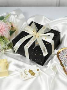 Kraft Paper Roll, Wedding Wrapping Paper, Matte Kraft Paper With Silver And Gold Foil Accents, Solid Color Thanksgiving And Halloween Wrapping Paper, Perfect For Weddings, Graduations, Birthdays, DIY Bouquets, Metallic Christmas Gift Wrapping Paper, Gift Box Filler, DIY Christmas Decor Paper (For Accessories), Solid Patterns, Matte Wrapping Paper, Halloween And Thanksgiving Decor, Autumn, Winter (Black Gold) - Black - View 7