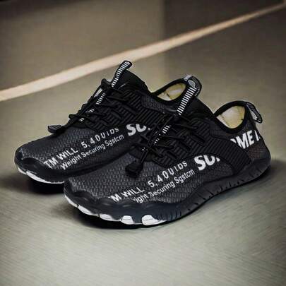 L.S.W.P Unisex Breathable Water Shoes - Quick Dry, Non-Slip Five-Finger Water Sports Shoes, Suitable For Indoor Fitness, Weightlifting, Yoga And Outdoor Activities Like Beach, Swimming, Surfing And Hiking - Durable Rubber Sole, Lace-Up Closure, All Season, Beach Shoes