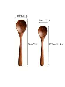 1/2/5/10 piezas Cucharas de madera con mango largo de madera de alcanfor japonesa para comer arroz, revolver, ramen