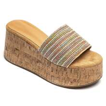 Sandales Compensées en Liège avec Bride Large en Raphia - Style Bohème Chic pour Été - 彩色 - 查看 5