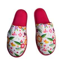 Pantufa Chinelo Estampa Floral Macia Conforto - Pink com Floral Colorido - Visão 2