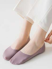 6 Pairs Women's Casual No-Show Socks, Ice Silk Lining, Non-Slip Invisible Thin Liner Socks - Multicolor - View 6