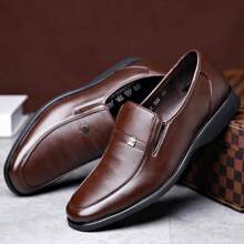 Men's Simple Business Casual Shoes A Slip-On Loafers - 棕色 - 查看 8