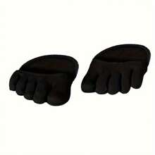 1/2 Pairs Women Anti-Friction Half Palm Five Toe Socks, Sweat Absorbing Sponge Padded, Breathable Half Palm High Heel Inserts