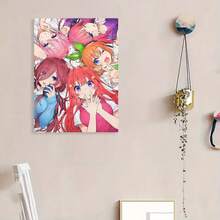 Framed Anime Quintuplets  Canvas Wall Art, , Classic Decorative Painting For Living Room And Bedroom Decor