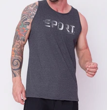 Men Tank Tops - Dark Grey - View 2