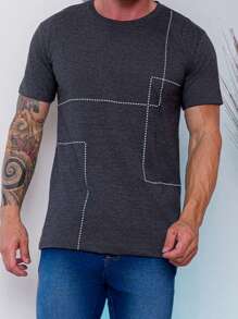 Men T-Shirts - 深灰色 - 查看 2