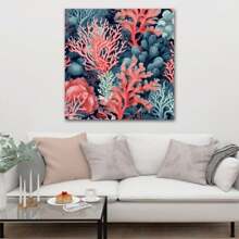 1 Piece Home Decor Wall Framed Canvas Sea Coralline Pattern Home Decor Framed Canvas Wall Art Paintings For Living Room - Canvas Framed Print Wall Artworks Bedroom Decoration Office Wall Decor