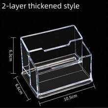 Acrylic 1/2/3 Layer Business Card Holder, Transparent Desktop Card Storage/Document, Durable And Transparent, Suitable For Office Desk Storage, Restaurant Desktop Card Storage Box, Desktop Tissue Storage Box, Hotel Desktop Storage Box, Suitable For Office, Restaurant, Hotel