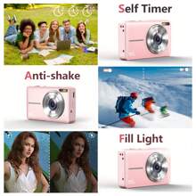 Digital Camera, 44MP FHD 1080P Camera For Kids With 32GB Card, Point And Shoot Digital Camera For Teens With 16X Zoom, Portable Kids Camera Gifts For Girls Boys Student Children