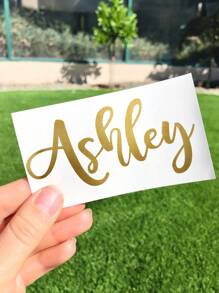 10pcs Customized Text/Name Stickers, PVC Self-Adhesive Labels, Personalized Name Stickers For Decoration On Cups, Walls, Cars, Laptops, Water Bottles, Wine Glasses, Bumpers, Available In 3 Sizes, Suitable For DIY Craft, Back To School Decor