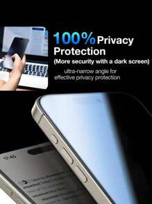 3-Pack Privacy Tempered Glass Screen Protector For IPhone 11/12/13/14/15/16/17, 17 Pro, 17 Pro Max, 17 Air Series, Smooth Surface, High Definition, Easy Installation, Anti-Scratch, 9H Hardness, Full Coverage Privacy Protection - Black - View 4