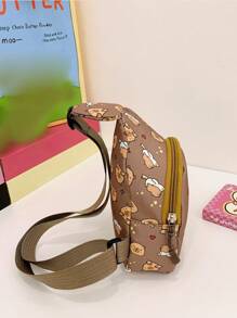 Capybara Pattern Kids Waist Bag, Cartoon Fashion Girls Mini Chest Bag, Casual Sling Crossbody Bag For Boys Toddler, Lightweight