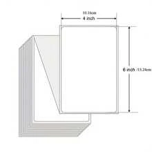 100/200/300/400 LABELS 4" X 6" Fanfold Direct Thermal Shipping Labels For Zebra & Rollo Printers US - 4" x 6" - 查看 2