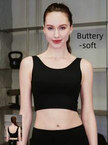 WOMEN'S SPRING SUMMER SPORTS BRAS - WIRELESS, PADDED, BREATHABLE AND COMFORTABLE WITH HEEL DESIGN FOR YOGA, FITNESS AND RUNNING - Black, Curry Brown, Gray, Green, Brown Sports Accessories - Black - View 2