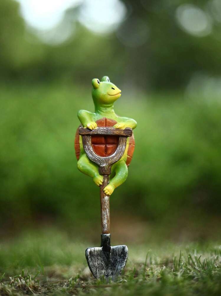 1 pièce Sculpture en résine décoration de jardin extérieur, accessoires décoratifs en résine sculptée de grenouille, lapin, tortue pour jardin de maison, convient pour la Saint-Valentin, Thanksgiving - Multicolore - Voir 7