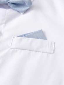 BOARNSEORL Young Boys Gentleman Short Sleeve Set With Collar Shirt, Bowknot And Overalls Shorts, Casual & Comfortable, Stylish For Outing, School, Ceremony, Party, Performance