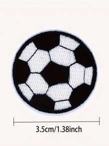 5pcs 3.5cm Round Football Soccer Patches - Iron On Sewing Embroidery Badge Sticker For DIY Clothes And Decoration Garment Fabric Appliques - For Sports Fans & Crafters - Perfect For Personalizing Clothing & Accessories