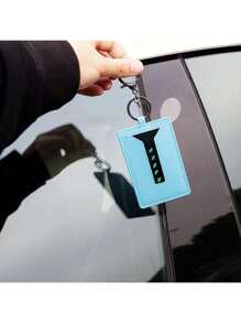 A Black PU Material Car Key Case And A Gun-Colored Zinc Alloy Keychain, Suitable For Tesla Car Model 3/Y - Multicolor - View 7