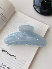 新款高端大理石纹理发夹，大号夹子，适合优雅的盘发发型，多功能半圆形新月发饰发爪夹 - 彩色 - 查看 16