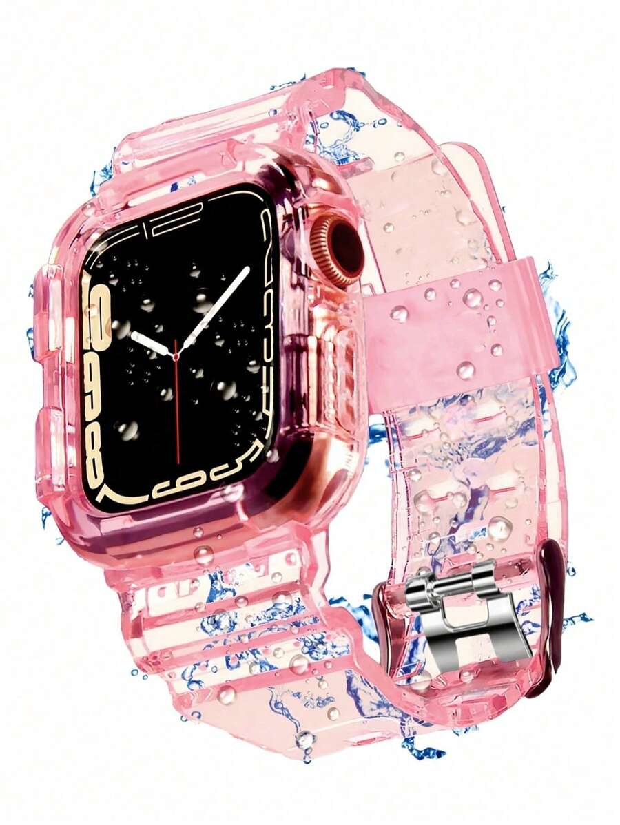 Dây đeo thể thao trong suốt 2 trong 1 kèm ốp bảo vệ, tương thích với Apple Watch 38/40/41/42/44/45/46/49mm, dây đeo thể thao bảo vệ thay thế bằng chất liệu Jelly, tương thích với 11/10/9/8/7/6/5/4/3/2/1/SE Ultra dành cho nữ và nam. Không bao gồm màn hình.