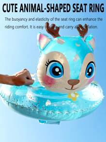 1pc Kids Pool Swim Seat Chair, Cute Inflatable Floating Pool Seat With Dual Handles, Swimming Ring For Children, Baby Underarm Floating Circle, Summer Swimming