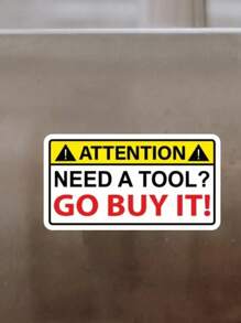 “1 张 3 英寸可移除防水乙烯基创意礼品贴纸，注意需要工具吗？去购买有趣的幽默提醒贴纸，非常适合任何光滑表面，如笔记本电脑、平板电脑、手机壳、笔记本、记事本、书桌、头盔、学校用品 - 彩色 - 查看 12