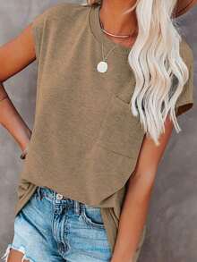 T Shirts Business Casual Loose Brown Top Summer Tops For Women