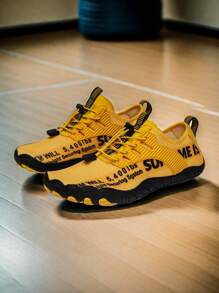 L.S.W.P 男女通用透气水鞋 - 速干、防滑五指水上运动鞋，适合室内健身、举重、瑜伽和户外活动，如海滩、游泳、冲浪和徒步旅行 - 耐用橡胶鞋底、系带闭合、四季皆宜、沙滩鞋 - 黃色 - 查看 4