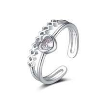 Toe Rings For Women Adjustable Toe Rings Open Cuff Toe Rings CZ Daisy Moonstone Ring Band Rings Beach Foot Jewelry - Silvery - View 7