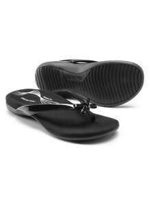 Women's Low Wedge Flip Flops Bow Knot Arch Support Orthopedic Thong Slides Sandals Comfortable Dress Walking Summer Vacation Sandals Shoes - màu đen - Xem 1