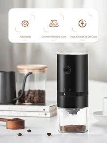 RAF 1pc Electric Coffee Grinder Usb Charging Small Portable Coffee Grinder With Professional Ceramic Grinding Core And Fine Bean Adjustable Coffee Grinder Suitable For Home, Office, Travel, School Supplies