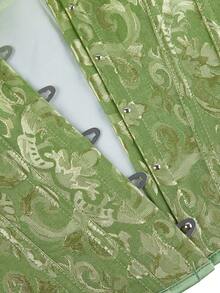 Top formal con corpiño de encaje, tirantes y cintura de jacquard para mujer, cinturón sin tirantes para banquete