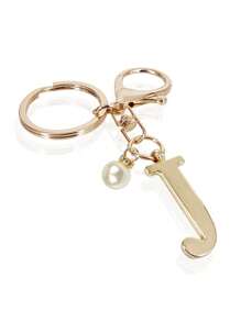 这款高级优雅的金色字母钥匙扣，A-Z 3D字母吊坠，时尚合金材质，饰以珍珠，可作包包、背包、汽车钥匙链，是女士的完美配饰，也是情侣的绝佳礼物。经典简约的钥匙扣，既可作装饰品，也可作包包配饰，适合赠送给朋友、家人、情侣、女友，也是一份重要的礼物和节日纪念品。 - 金色 - 查看 12