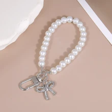 Cadenas cortas de imitación de perlas de vidrio DIY, partes de cadena para bolsos, estuches de teléfono, llaveros, colgantes, accesorios para mujeres, regalos para la madre, la familia, los amigos, cumpleaños, teléfonos de fiestas, cadenas de teléfono - Multicolor - Ver 2