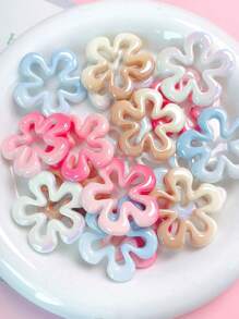 6 stuks willekeurige acryl crème snoepkleur holle bloem kralen DIY telefoonketting, sleutelhanger, auto decoratie accessoires