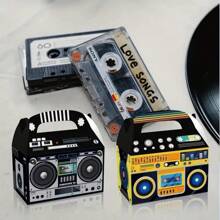 12 Confezioni di scatole regalo temi musica anni '80 '90, scatole per dolci, spuntino e regali per feste a tema, compleanno, vacanze, matrimoni, spiaggia, ritorno a scuola, decorazioni