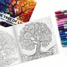 Libro para colorear con temática del árbol de la vida, páginas antirreflejo amigables con los ojos, papel grueso sin sangrado de tinta, ideal para que estudiantes y viajeros disfruten de momentos de sanación en cualquier momento