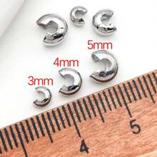 30pcs 18K Gold Plated Crimp Bead Covers Metal Half Round Open Copper Brass Crimp Beads Knot Covers Caps For Jewelry Making Findings 3/4/5mm - Buckle - View 15