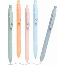 5pcs Gel Pens,0.5mm Fine Point Black Ink Pens With Smooth Wirting,Qucik Dry Pens For Journaling,Cute Nice Aesthetic Pens, Office School Supplies Women Men Student