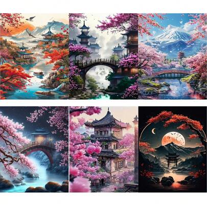 16x20英寸成人数码油画套装 - 简易丙烯颜料套装，含画笔和颜料，是家居装饰和生日、父亲节、圣诞节、母亲节礼物的完美之选。