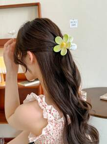 1 pieza Pinza de pelo con diseño floral degradado encantadora para mujeres, estilo bohemio apta para uso diario, playa y viaje