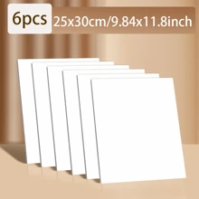 6 tấm vải canvas hình chữ nhật màu trơn, tấm vải canvas đa năng đơn giản để vẽ, trở lại trường, đồ dùng học tập - trắng - Xem 11