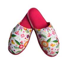 Pantufa Chinelo Estampa Floral Macia Conforto - Pink com Floral Colorido - Visão 1