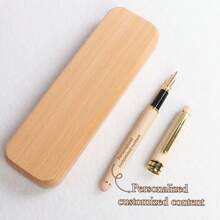 Personalized Maple Wood Pen Set, Customizable Engraved Signature Pen, Push-Button Cap, Medium Nib, Ideal Office Gift For Teachers, Anniversary, Valentine's Day - Multicolor - View 21