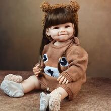 Muñeca Reborn de bebé niña de 55cm (22 pulgadas) que puede mantenerse de pie, de Body completo de vinilo suave y realista, muñeca recién nacida de princesa, regalo de cumpleaños encantador para bebé.
