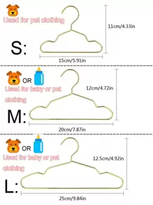 10pcs/Set Hangers, Gold Mini Hangers, Metal Small Hangers, Teddy Dogs, Cats, Puppets, Dolls, Pet Store Clothes Support